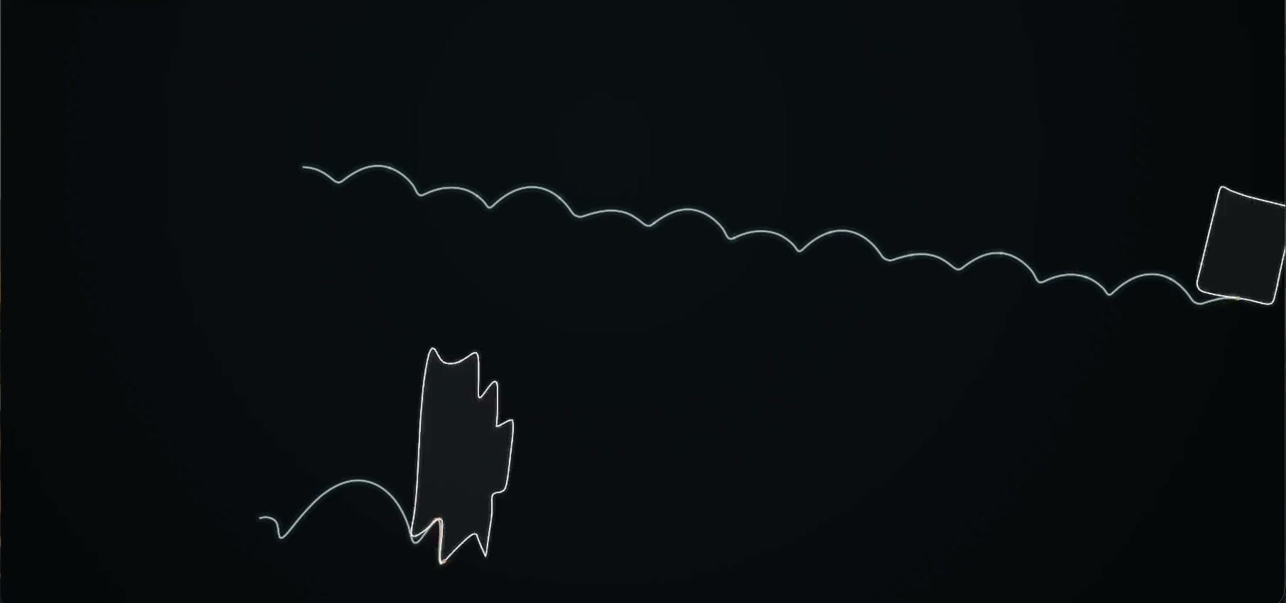 Irregular wheel outlines rolling along the roads generated from their shapes.