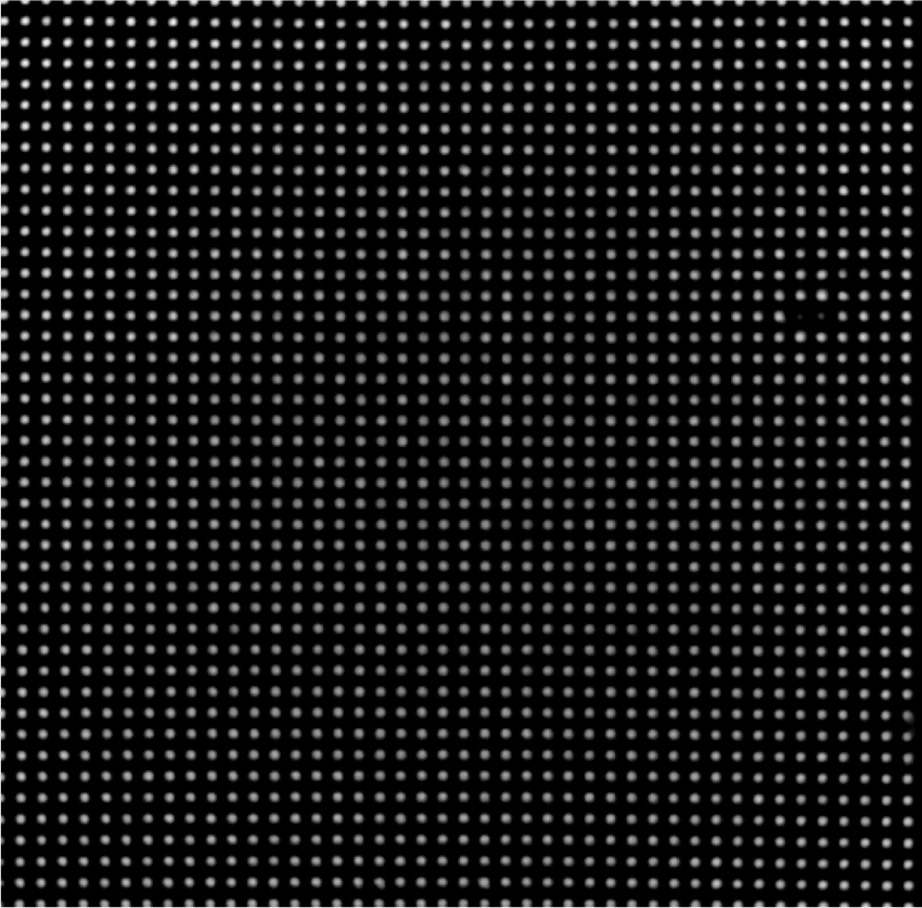 Contrast-enhanced dot grid used for component detection